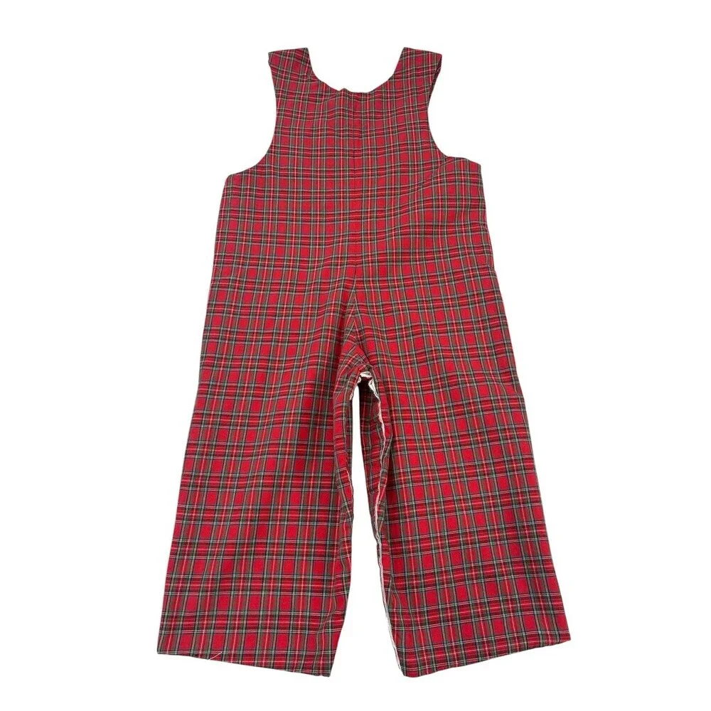 Anavini Red Plaid Hand Smocked Longall  Size 3